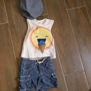 6-12m Baby GAP chambray shorts and tank